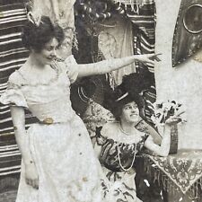 Antique 1902 Brothel Women Say Goodbye To Man Stereoview Photo Card P2714 picture