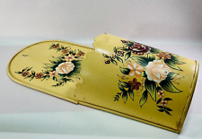 Vintage Anthropologie HandPainted Floral Bauernmalerei Tole metal Wall pocket picture