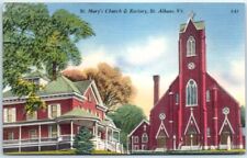 Postcard - St. Mary's Church & Rectory - St. Albans, Vermont picture