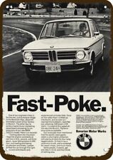1973 BMW 2002 tii Car - FAST POKE - Vintage-Look DECORATIVE REPLICA METAL SIGN picture