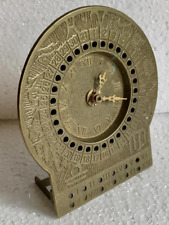 Vintage German Clock old Solid Brass Zodiac Clock decor Roman numbers picture