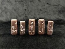 Beautiful 5 Pieces Lot Ancient Near Eastern Genuine Stone Cylinder Seals Beads picture