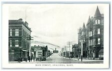 c1910's Main Street Business Section Anaconda Montana MT Unposted Cars Postcard picture