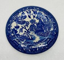 Rare 1970s Blue White Japanese Ceramic Art Plate Concave Palace Garden View O picture