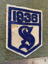 Unidentified Vintage 1936 “S” Patch from unknown location or group picture