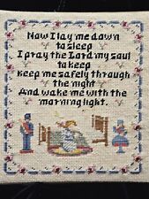 Now I Lay Me Down to Sleep Needlepoint Panel From Early 1950's picture