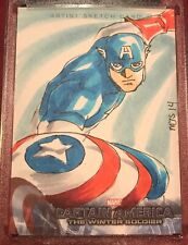 Captain America 2014 Art Sketch 1/1 MJS Mel Joy San Juan Winter Soldier B14 Auto picture