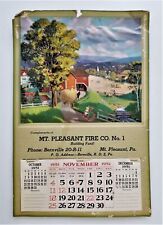 1951 antique Mt PLEASANT FIRE Co No1 CALENDAR bernville pa wall advertising coun picture