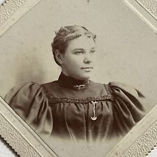 Antique Cabinet Card Photograph Lovely Fashionable Young Woman Olean NY picture