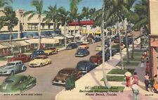 Unused Miami Beach Lincoln Road Shopping Center DC-165 Vintage Linen Postcard picture