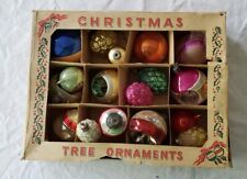 HUGE Lot of 18 VINTAGE Coby Glass Christmas Ornaments Mixed Assorted Box picture