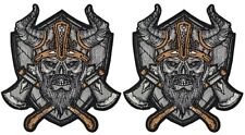 Viking Skull Axes Odin's Warrior Viking Patch  |2PC HOOK BACKING  3.5