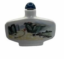 Vtg Perfume Snuff Bottle Chinese Japanese Asian Oriental Ceramic w/ Applicator picture