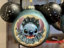 Disney 3-D Stitch Mickey Mouse Icon Blown Glass Ornament NWT picture
