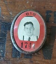 Antique Early Possible Union Photo ID badge w/ Pocket or Belt Clip Jimmy Hoffa?? picture