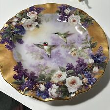 Lena Liu Crown Jewels Hummingbirds Lilac Floral Plate Bradford Exchange 1999 picture