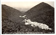 U.S. 60 Crossing Blue Ridge Mountain Near Lexington Virginia RPPC Postcard c1940 picture