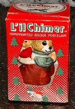 Caring Critter Bears Bell Christmas Ornament Jasco Bisque Porcelain Vintage picture