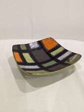 50s mcm BAGNI Pottery Raymor Italy dish/catchall/ashtray green&orange bitossi picture