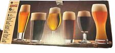 Libbey Beer Glass Set Barware Craft Brews Assorted Sampler 6 Piece  picture