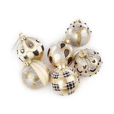 NEW MacKenzie-Childs Golden Hour Glass Ball Ornaments ~ Set of 6 picture