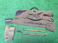 Vintage Antique Military Canvas W Leather Gun Cover Case W Cleaning Rod picture