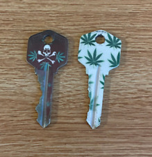 Marijuana Cannabis Weed Skull Novelty lot of 2 House Keys Vintage picture