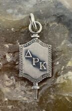 Antique Kappa Delta Rho ΚΔΡ Fraternity Sterling Silver Key Pendant Charm picture