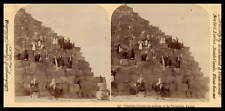 Egypt, Ascension of the Pyramid of Cheops, ca.1880, Stereo Vintage Stereo Print picture