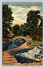 c1943 Linen Postcard Venice of America San Antonio River TX Texas picture