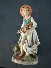 Homco Home Interiors 1888 Young Farm Woman Figurine 8''H picture