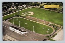 Elyria OH-Ohio, Aerial William A. Ely Stadium, Sports Complex, Linen Postcard picture