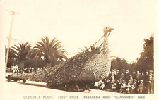 RPPC Glendale Parade Float Bird Pasadena Rose Tournament 1923 Vintage Postcard picture