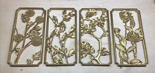 Vintage Four Seasons Flowers Complete Set of Four-Syroco MCM Wall Decor Gold picture