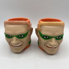 (2) 1995 Riddler Batman Forever Plastic Childs Mug Cup Applause China DC Comics picture