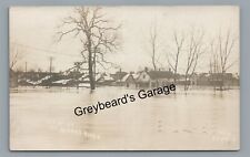 RPPC St Mary's River Flood 1913 Ft FORT WAYNE IN Indiana Real Photo Postcard picture