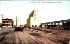 1909, RAILROADS, Grand Trunk Elevators, PORTLAND, Maine Postcard - CW Woolworth picture