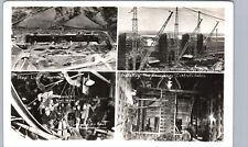 FORT PECK DAM CONSTRUCTION montana mt real photo postcard rppc multiview picture