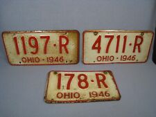 Lot of 3 1946 Ohio License Plates 1 Shorty VTG Rare picture