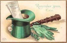 1909 St. Patrick's Day PC of Top Hat, Pipe, Gloves & Shillelagh by EH Clapsaddle picture