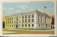 Postcard Madison County Courthouse , Edwardsville Illinois, WB Linen Unposted picture