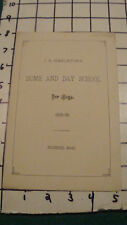 Vintage Original -1885/86 I.N. Carleton's HOME AND DAY SCHOOL for boys Bradford picture