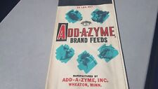 Vtg NOS 50LB Add-A-Zyme Paper Feed Sack Wheaton Minnesota Cow Chicken Pig picture