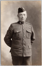 Portrait of Canadian Soldier Military Canada Soldiers WW1 RPPC Postcard H63 picture