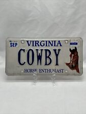 Expired Virginia “COWBY” Personalized Vanity License Plate Cowboy Rodeo Horse picture
