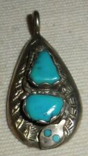 VINTAGE ZUNI EFFIE CALAVAZA FAMILY SNAKE TURQUOISE STERLING SILVER CHARM vafo picture