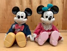 Disney Mickey & Minnie Mouse Wind Up Musical Dolls Porcelain Set picture