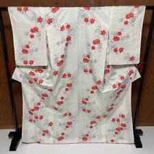 Japanese White Background Small Pattern Autumn Leaves Washable Kimono  picture
