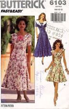 Butterick Misses'  Dress Pattern 6103 Size 6-12 UNCUT picture