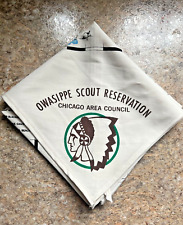 Vintage Boy Scout Camp Neckerchief Owasippe Scout Reservation Chicago Illinois picture